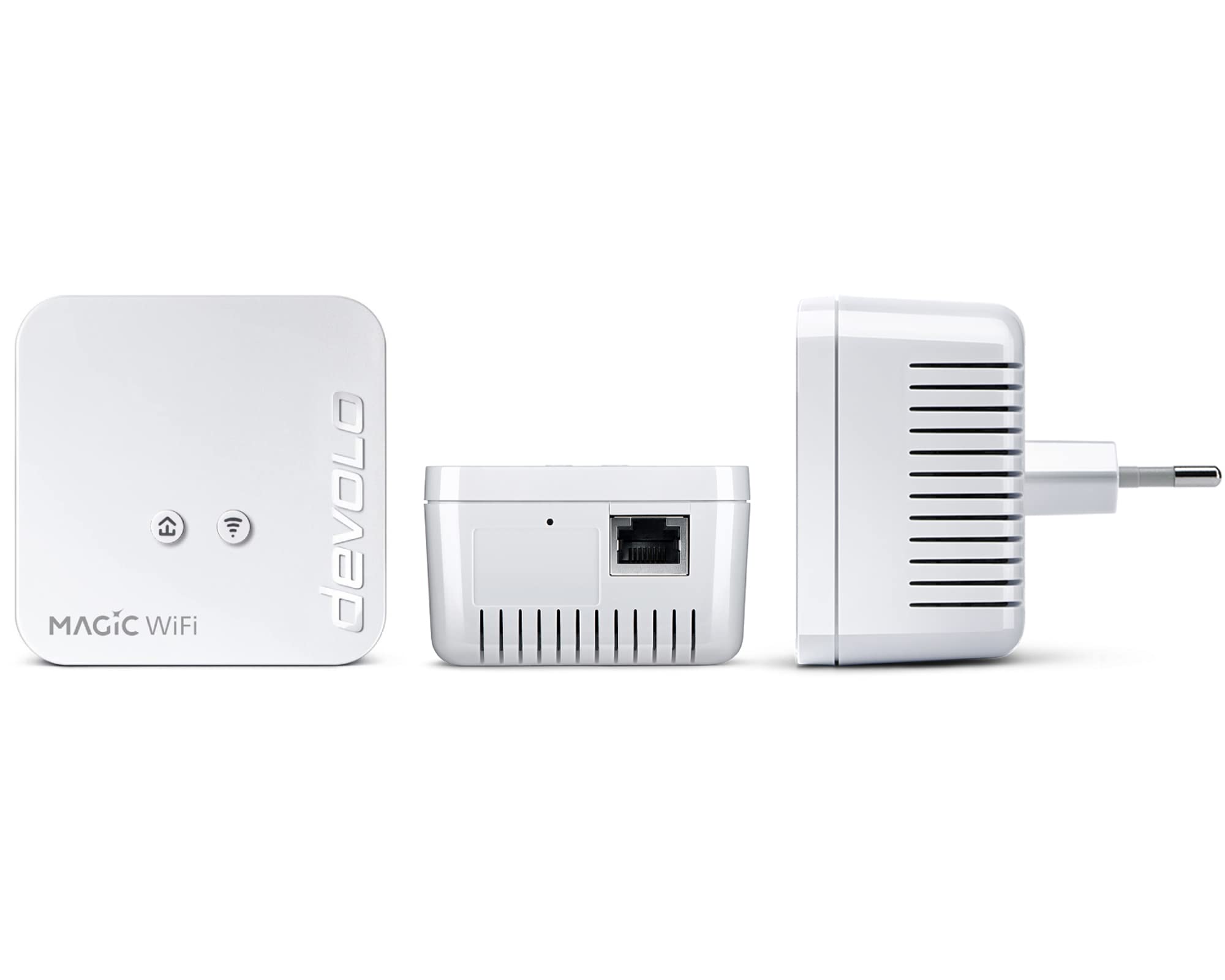 devolo Magic 1 - 1200 WiFi Mini-Starterkit, kompaktes Set, 2 Powerline-WiFi-Adapter für sicheres Heimnetzwerk (1200 Mbit/s, 1 x Fast Ethernet-LAN-Verbindung